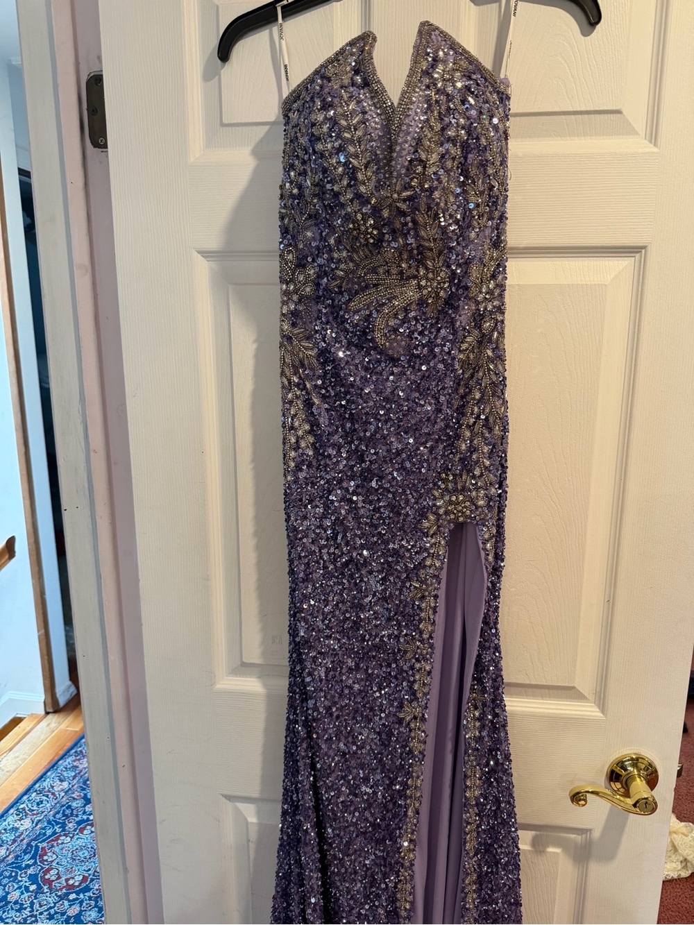 Jovani Lilac Sequin Fitted Dress 36537